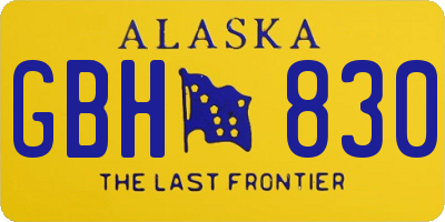 AK license plate GBH830