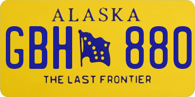 AK license plate GBH880
