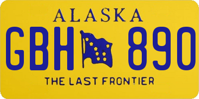 AK license plate GBH890