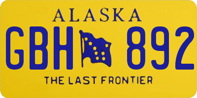 AK license plate GBH892