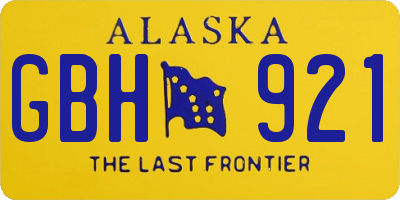 AK license plate GBH921