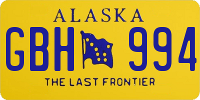 AK license plate GBH994
