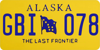 AK license plate GBI078