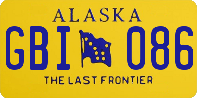 AK license plate GBI086