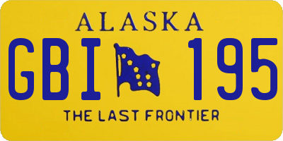 AK license plate GBI195