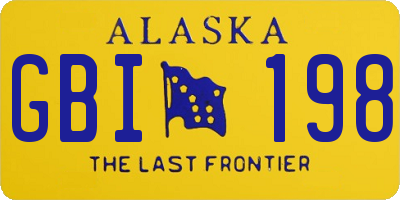 AK license plate GBI198