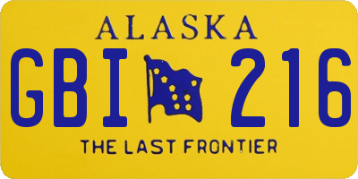 AK license plate GBI216