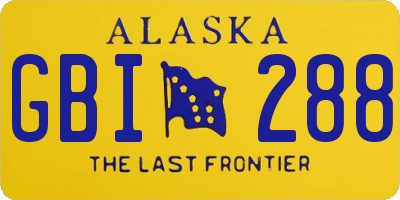 AK license plate GBI288