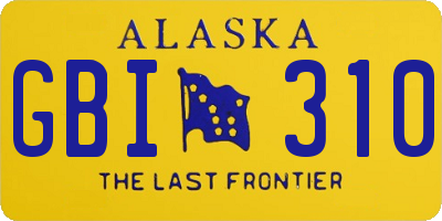 AK license plate GBI310
