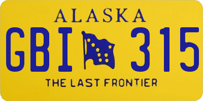 AK license plate GBI315