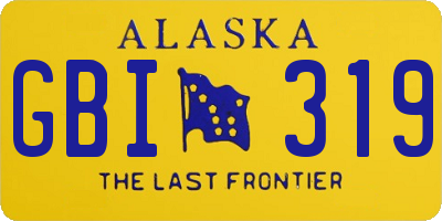 AK license plate GBI319