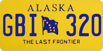 AK license plate GBI320