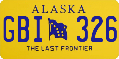 AK license plate GBI326