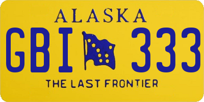 AK license plate GBI333