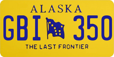 AK license plate GBI350