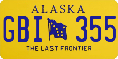 AK license plate GBI355