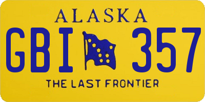 AK license plate GBI357