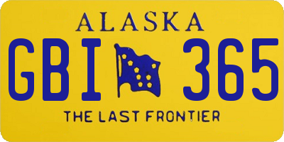 AK license plate GBI365