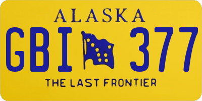 AK license plate GBI377