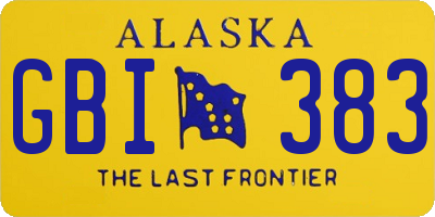 AK license plate GBI383