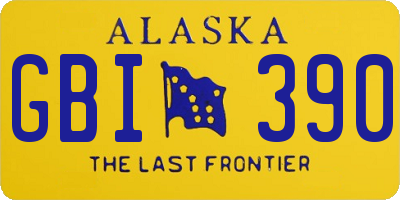 AK license plate GBI390