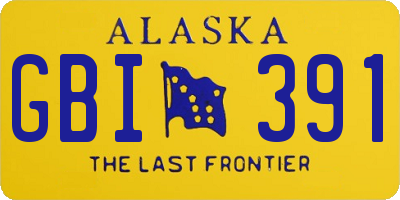 AK license plate GBI391