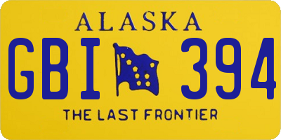 AK license plate GBI394