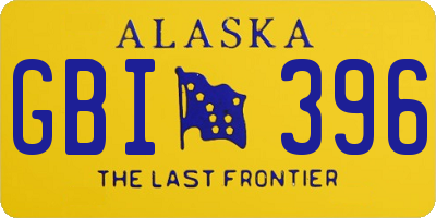 AK license plate GBI396