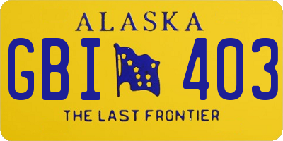 AK license plate GBI403