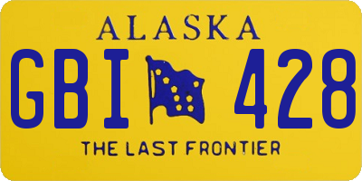 AK license plate GBI428