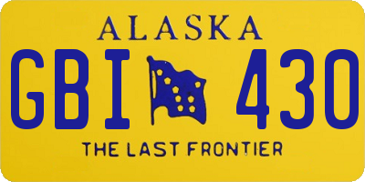 AK license plate GBI430