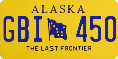 AK license plate GBI450