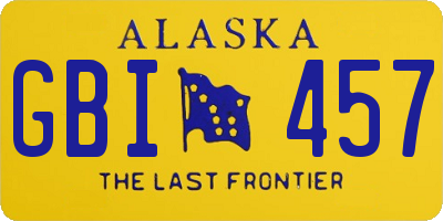 AK license plate GBI457