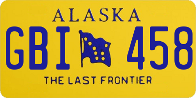 AK license plate GBI458