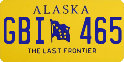 AK license plate GBI465