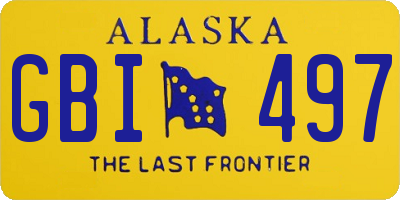 AK license plate GBI497