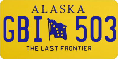 AK license plate GBI503