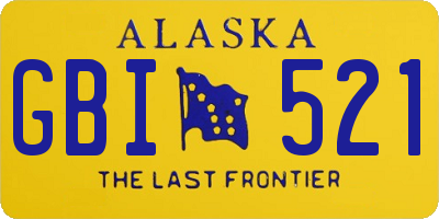AK license plate GBI521