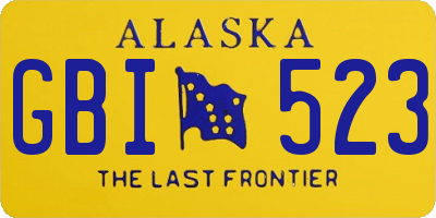 AK license plate GBI523