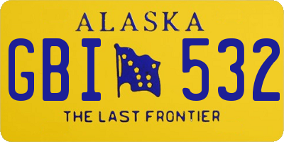 AK license plate GBI532