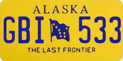 AK license plate GBI533