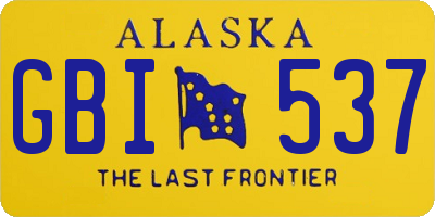 AK license plate GBI537
