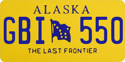 AK license plate GBI550