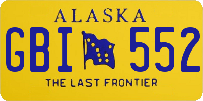 AK license plate GBI552