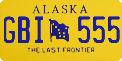 AK license plate GBI555