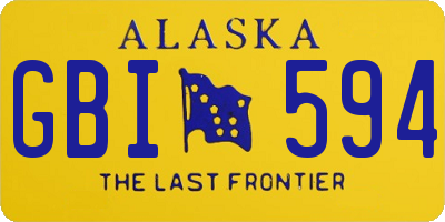 AK license plate GBI594