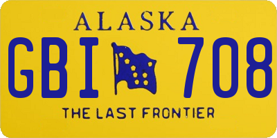 AK license plate GBI708