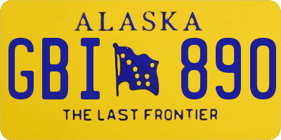 AK license plate GBI890