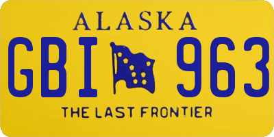 AK license plate GBI963
