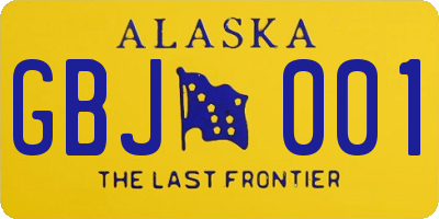 AK license plate GBJ001